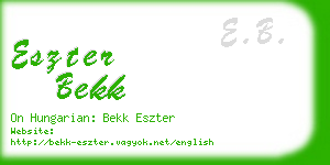 eszter bekk business card